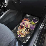 Set Of 2 Halloween Sugar Skull Car Mats 101207 - YourCarButBetter