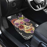 Set Of 2 Halloween Sugar Skull Car Mats 101207 - YourCarButBetter