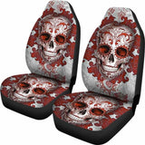 Set Of 2 Pcs - Day Of The Dead - Sugar Skulls Car Seat Covers 101207 - YourCarButBetter