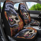 Set Of 2 Pcs Dragon Skull Car Seat Covers 103709 - YourCarButBetter