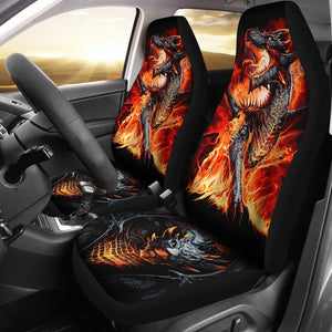 Set Of 2 Pcs Dragon Skull Car Seat Covers 184610 - YourCarButBetter