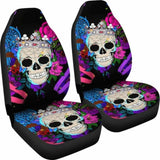 Set Of 2 Pcs Skull Car Seat Covers 101207 - YourCarButBetter