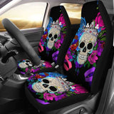 Set Of 2 Pcs Skull Car Seat Covers 101207 - YourCarButBetter