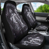 Set Of 2 Pcs Skull Girl Car Seat Covers 101207 - YourCarButBetter