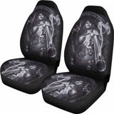 Set Of 2 Pcs Skull Girl Car Seat Covers 101207 - YourCarButBetter