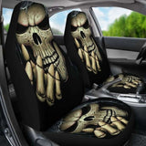 Set Of 2 Pcs Skull Gothic Car Seat Covers 172727 - YourCarButBetter