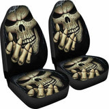 Set Of 2 Pcs Skull Gothic Car Seat Covers 172727 - YourCarButBetter