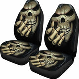 Set Of 2 Pcs Skull Gothic Car Seat Covers 172727 - YourCarButBetter