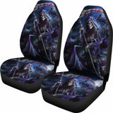 Set Of 2 Pcs - Skull Gothic Horror Grim Reaper Skull Car Seat Covers 101207 - YourCarButBetter