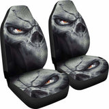 Set Of 2 Pcs - Skull Gothic Horror Grim Reaper Skull Car Seat Covers 172727 - YourCarButBetter