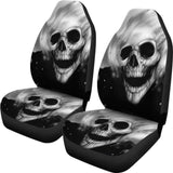 Set Of 2 Pcs - Skull Gothic Horror Grim Reaper Halloween Skull Car Seat Covers 172727 - YourCarButBetter