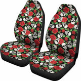 Set Of 2 Pcs Skull Sugar Skull Car Seat Covers 101207 - YourCarButBetter