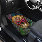 Set Of 2 Pcs Sugar Skull Car Mats 101207 - YourCarButBetter