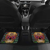 Set Of 2 Pcs Sugar Skull Car Mats 101207 - YourCarButBetter