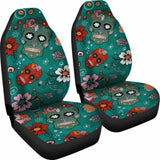 Set Of 2 Pcs Sugar Skull Car Seat Covers 101207 - YourCarButBetter