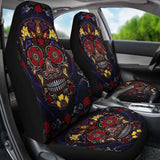 Set Of 2 Pcs Sugar Skull Car Seat Covers 101207 - YourCarButBetter