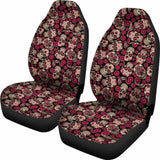 Set Of 2 Pcs Sugar Skull Car Seat Covers 101207 - YourCarButBetter