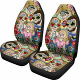 Set Of 2 Pcs Sugar Skull Car Seat Covers 101207 - YourCarButBetter