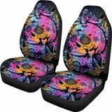 Set Of 2 Pcs Sugar Skull Car Seat Covers 101207 - YourCarButBetter
