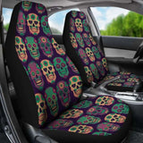 Set Of 2 Pcs Sugar Skull Car Seat Covers 101207 - YourCarButBetter