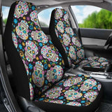 Set Of 2 Pcs - Sugar Skull Car Seat Covers 101207 - YourCarButBetter