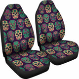 Set Of 2 Pcs Sugar Skull Car Seat Covers 101207 - YourCarButBetter