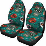 Set Of 2 Pcs Sugar Skull Car Seat Covers 101207 - YourCarButBetter