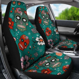 Set Of 2 Pcs Sugar Skull Car Seat Covers 101207 - YourCarButBetter