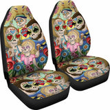 Set Of 2 Pcs Sugar Skull Car Seat Covers 101207 - YourCarButBetter