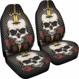 Set Of 2 Pcs Sword Skull Car Seat Covers 101207 - YourCarButBetter