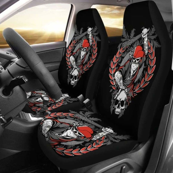 Set Of 2 Seat Cover Gothic Skulls 172727 - YourCarButBetter