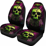 Set Of 2 Skull Car Seat Covers 101207 - YourCarButBetter