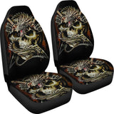 Set Of 2 Skull Dragon Car Seat Covers 184610 - YourCarButBetter