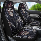 Set Of 2 Skull Gothic Car Seat Covers 101819 - YourCarButBetter