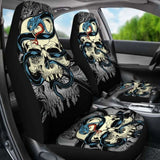 Set Of 2 Skull Gothic Car Seat Covers 172727 - YourCarButBetter