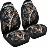 Set Of 2 Skull Grim Reaper Car Seat Covers 101207 - YourCarButBetter