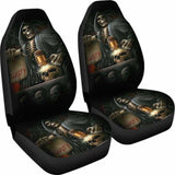 Set Of 2 Skull Grim Reaper Gothic Car Seat Covers 172727 - YourCarButBetter