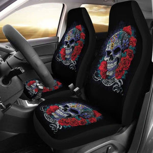 Set Of 2 Skulls Car Seat Covers 101207 - YourCarButBetter