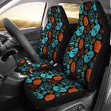 Set Of 2 - Sugar Skull Car Seat Cover Day Of The Dead 101207 - YourCarButBetter