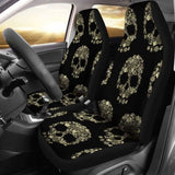 Set Of 2 Sugar Skull Car Seat Covers 101207 - YourCarButBetter