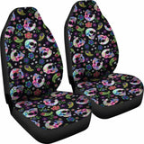 Set Of 2 Sugar Skull Car Seat Covers 101207 - YourCarButBetter