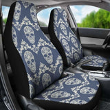 Set Of 2 Sugar Skull Car Seat Covers 101207 - YourCarButBetter