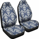 Set Of 2 Sugar Skull Car Seat Covers 101207 - YourCarButBetter