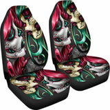 Set Of 2 Sugar Skull Girl Car Seat Covers 101207 - YourCarButBetter