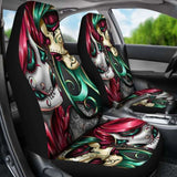 Set Of 2 Sugar Skull Girl Car Seat Covers 101207 - YourCarButBetter