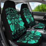 Set Of 2 Sugar Skull Seat Covers - Laugh As Much As You Breath 101207 - YourCarButBetter