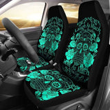 Set Of 2 Sugar Skull Seat Covers - Laugh As Much As You Breath 101207 - YourCarButBetter