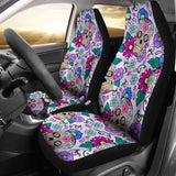 Set Of 2 - Sugar Skulls - Car Seat Covers 101207 - YourCarButBetter