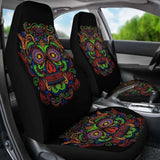 Set Of 2 Sugar Skulls Seat Covers 101207 - YourCarButBetter