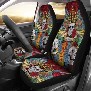 Set Of 2 The King Skull Seat Covers 101207 - YourCarButBetter